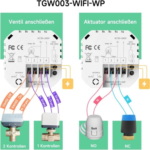 INTELIGENTNY TERMOSTAT STEROWNIK GRZEWCZY POKOJOWY GRZANIE WODĄ WIFI