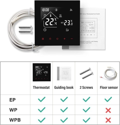 INTELIGENTNY TERMOSTAT STEROWNIK GRZEWCZY POKOJOWY GRZANIE WODNE WIFI
