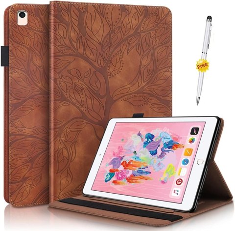 POKROWIEC ETUI SKŁADANE APPLE IPAD AIR 4 10.9" CALA BRĄZOWE SOLIDNE +RYSIK