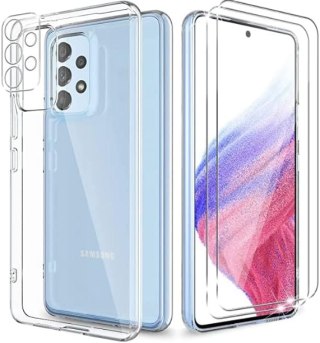 ZESTAW ETUI SAMSUNG GALAXY A53 5G PRZEZROCZYSTE +2x SZKŁO HARTOWANE