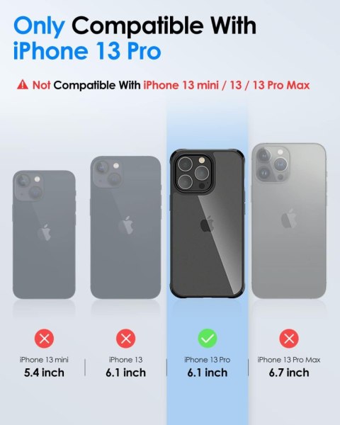 ERUI POKROWIEC DO APPLE IPHONE 13 PRO CZARNE BEZBARWNE PLECKI