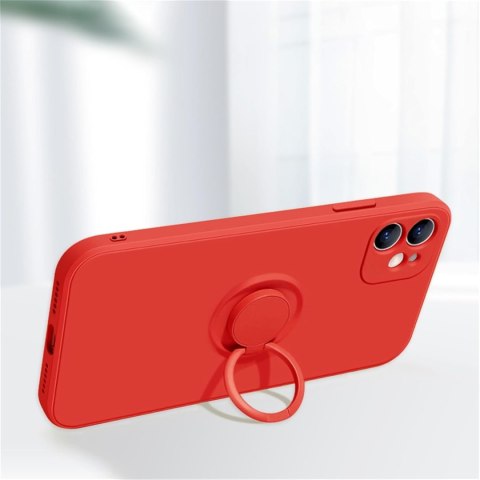 ETUI APPLE IPHONE 11 PRO CASE SILIKONOWY CZERWONY +RING PODSTAWKA A2160