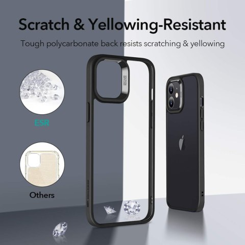 ETUI APPLE IPHONE 12 MINI CZARNA MATOWA RAMKA PRZEZROCZYSTE PLECKI A2176