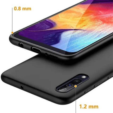 ETUI CZARNE SILIKONOWE SAMSUNG GALAXY A50 ELASTYCZNY CIENKI CASE SM-A505F