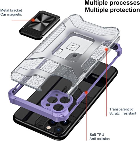 ETUI DO APPLE IPHONE 11 PRO FIOLETOWE PRZEZROCZYSTE PLECKI +SZKŁO HARTOWANE