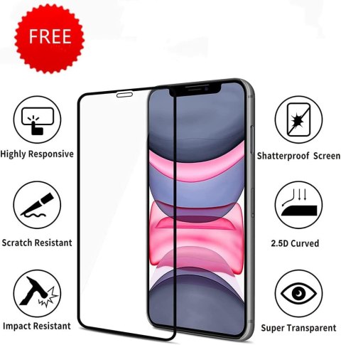 ETUI POKROWIEC APPLE IPHONE X/XS RÓŻOWE Z PIERŚCIENIEM + SZKŁO HARTOWANE