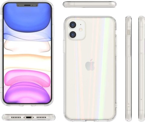 ETUI POKROWIEC DO APPLE IPHONE 11 SILIKONOWE PRZEZROCZYSTE HOLOGRAMOWE