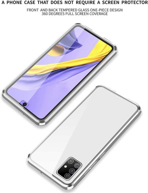 ETUI POKROWIEC SAMSUNG GALAXY S10/A91 SREBRNY ZAMYKANA RAMKA WYTRYZYMAŁE