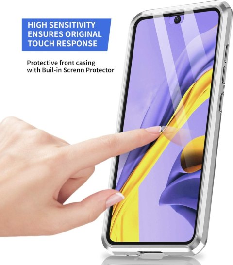 ETUI POKROWIEC SAMSUNG GALAXY S10/A91 SREBRNY ZAMYKANA RAMKA WYTRYZYMAŁE