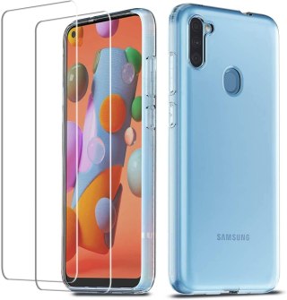 ETUI SAMSUNG GALAXY A11/M11 SILIKONOWE +2x SZKŁO HARTOWANE SM-A115F