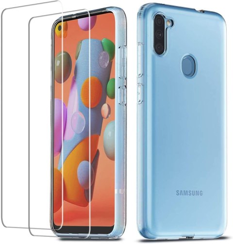 ETUI SAMSUNG GALAXY A11/M11 SILIKONOWE +2x SZKŁO HARTOWANE SM-A115F