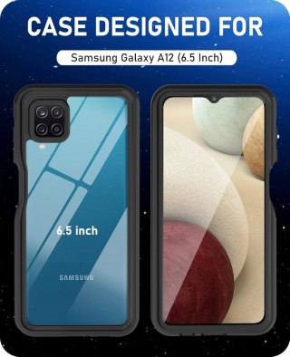 ETUI SAMSUNG GALAXY A12 CASE BUMPER CZARNA RAMKA OCHRONA EKRANU