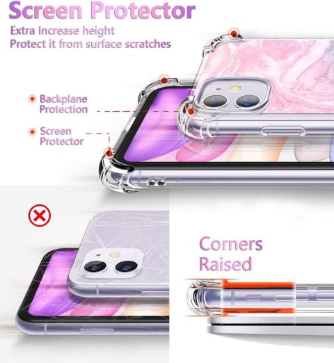 ETUI SILIKONOWE APPLE IPHONE 11 RÓŻOWE NIEBIESKIE GLAMOUR A2111