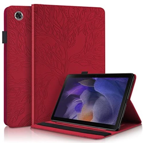 ETUI TABLET SAMSUNG GALAXY TAB A8 10.5 CALA CZERWONY MOCNY WZÓR DRZEWA