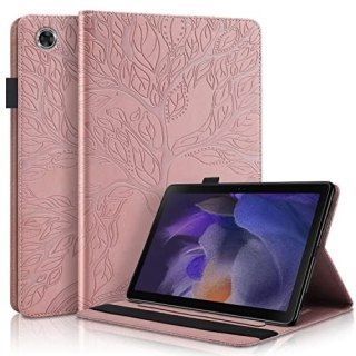 ETUI TABLET SAMSUNG GALAXY TAB A8 10.5 CALA RÓŻOWY SOLIDNY WZÓR DRZEWA