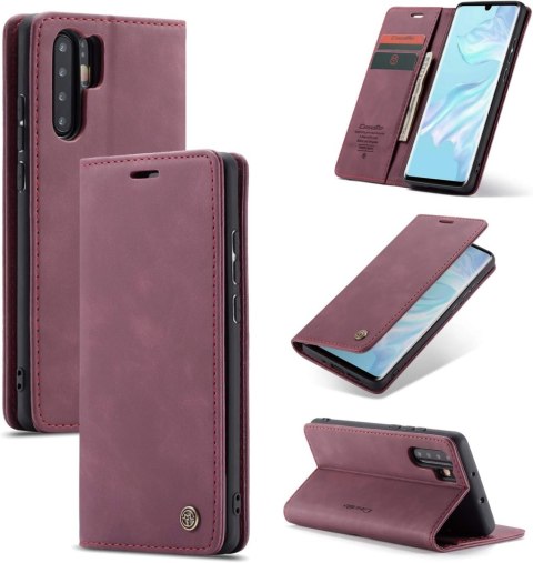 ETUI Z KLAPKĄ HUAWEI P30 CASE EKOSKÓRA ZAMSZ FIOLETOWY CASUAL ELE-L09