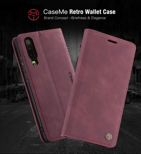 ETUI Z KLAPKĄ HUAWEI P30 CASE EKOSKÓRA ZAMSZ FIOLETOWY CASUAL ELE-L09