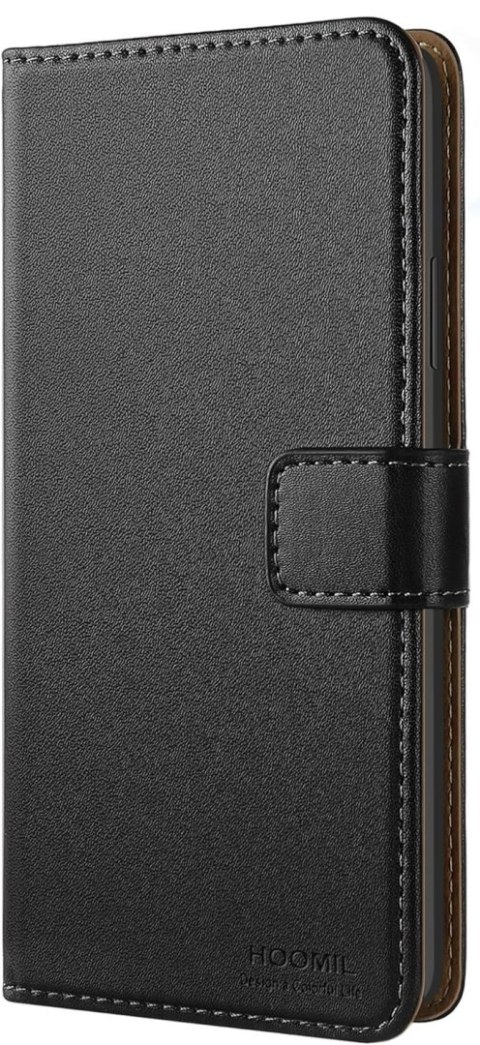 ETUI Z KLAPKĄ XIAOMI POCO M4 PRO 5G CZARNY CASE Z EKOSKÓRY ELEGANCKI