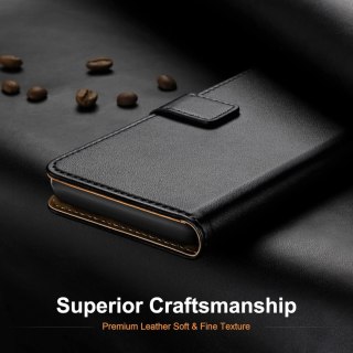 ETUI Z KLAPKĄ XIAOMI POCO M4 PRO 5G CZARNY CASE Z EKOSKÓRY ELEGANCKI