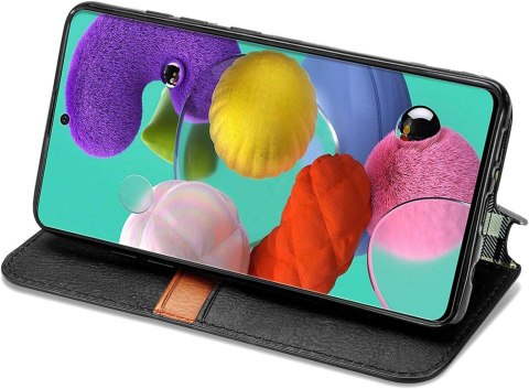 ETUI ZAMYKANE Z KLAPKĄ DO XIAOMI POCO F3 CZARNY CASE Z EKOSKÓRY MZB08REEU