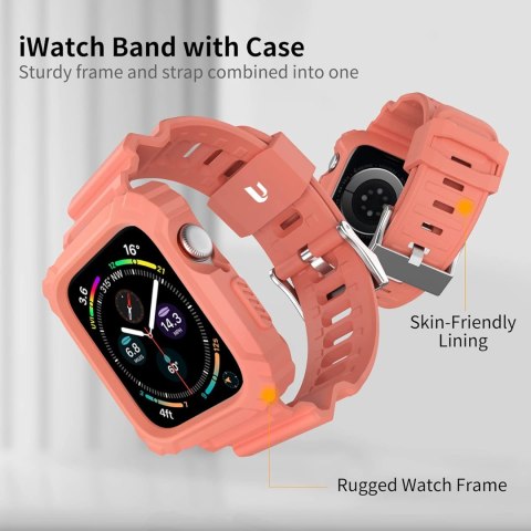 PASEK DO ZEGARKA APPLE WATCH 7/6/5/4/3/2/1 RÓŻOWY SILIKONOWY 38mm