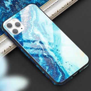 POKROWIEC ETUI DO APPLE IPHONE 11 PRO MAX NIEBIESKIE MARMUR SOLIDNE