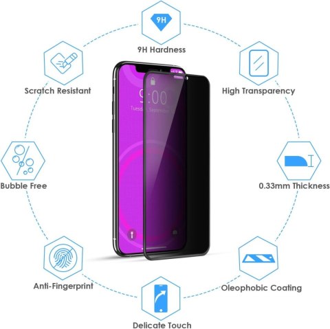 SZKŁO HARTOWANE APPLE IPHONE 11 PRO MAX/XS MAX 2 SZT +ZESTAW MONTAŻOWY