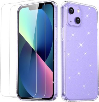 ZESTAW ETUI APPLE IPHONE 13 MINI SILIKONOWE BROKATOWE +2x SZKŁO HARTOWANE