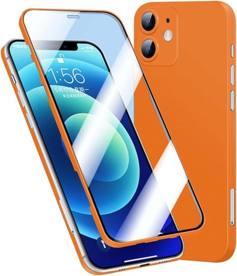 ETUI APPLE IPHONE 12 CASE BUMPER POMARAŃCZOWY Z OCHRONĄ EKRANU A2172