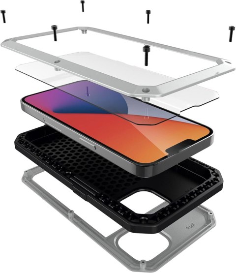 ETUI APPLE IPHONE 14 PRO MAX BUMPER METALOWY NA ŚRUBY ULTRA WYTRZYMAŁY