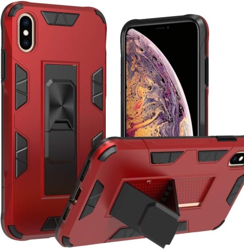 ETUI APPLE IPHONE XS MAX 6.46" CZERWONE WZMOCNIONE Z PODSTAWKĄ A1921