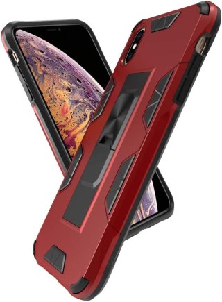 ETUI APPLE IPHONE XS MAX 6.46" CZERWONE WZMOCNIONE Z PODSTAWKĄ A1921