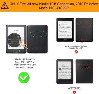 ETUI CASE CZYTNIK KINDLE 10 2019 6" AKWARELOWE SERCE CZERWONE NIEBIESKIE