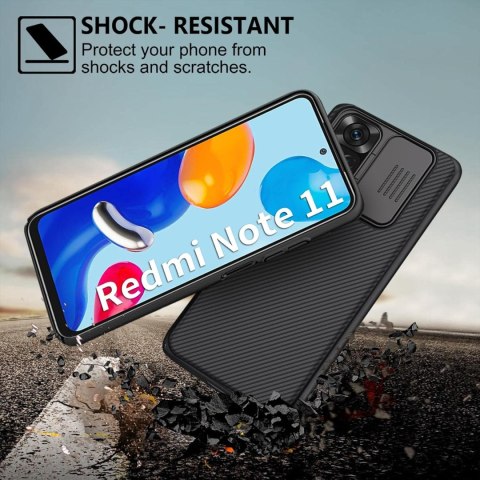 ETUI PANCERNE XIAOMI REDMI NOTE 11 CZARNE MATOWE Z OSŁONĄ APARATU 37650