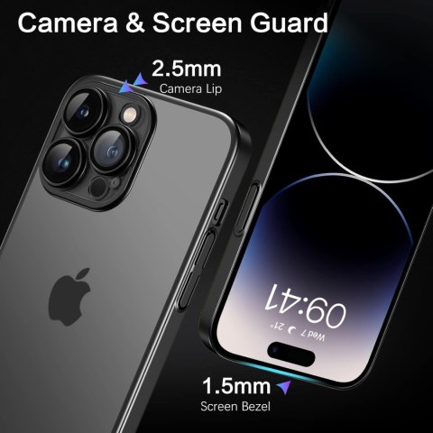 ETUI POKROWIEC APPLE IPHONE 14 PRO MAX BEZBRAWNY CZARNE RAMKI A2894 A2651