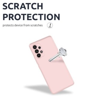 ETUI SAMSUNG GALAXY A33 5G CASE SILIKONOWY BLADY RÓŻOWY Z MIKROFIBRĄ