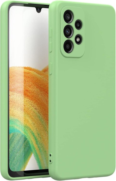 ETUI SAMSUNG GALAXY A33 5G CASE SILIKONOWY JASNY ZIELONY Z MIKROFIBRĄ