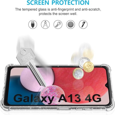 ETUI SILIKONOWE SAMSUNG GALAXY A13 BEZBARWNE BŁYSZCZĄCE +2x SZKŁO HARTOWANE