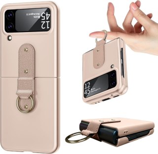 ETUI SKŁADANE SAMSUNG Z FLIP 4 ROSE GOLD RÓŻOWE Z RINGIEM SM-F721B