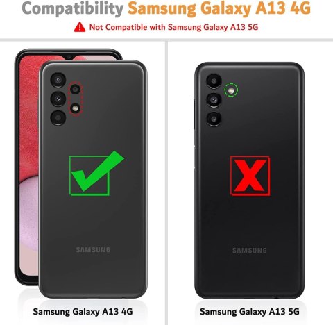 ETUI Z KLAPKĄ SAMSUNG GALAXY A13 4G CASE CZARNY EKOSKÓRA MIEJSCE NA KARTY