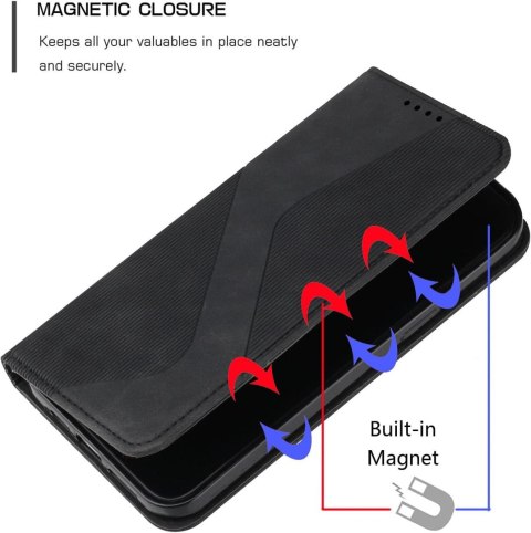 ETUI Z KLAPKĄ SAMSUNG GALAXY A13 4G CASE CZARNY EKOSKÓRA MIEJSCE NA KARTY