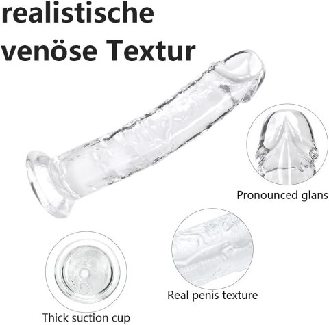 REALISTYCZNE DILDO UMANIA PRZEŹROCZYSTY PENIS TPE 20CM