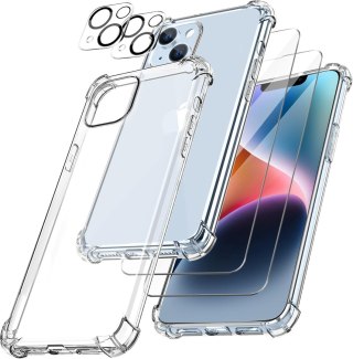 ZESTAW ETUI APPLE IPHONE 14 BEZBARWNE +2x SZKŁO HARTOWANE A2882 A2649