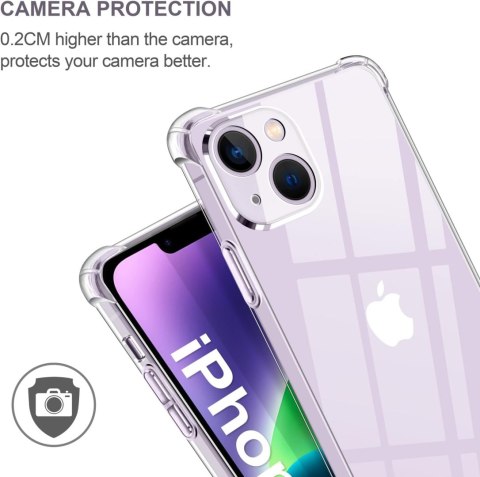 ZESTAW ETUI APPLE IPHONE 14 BEZBARWNE +3x SZKŁO HARTOWANE A2882 A2649