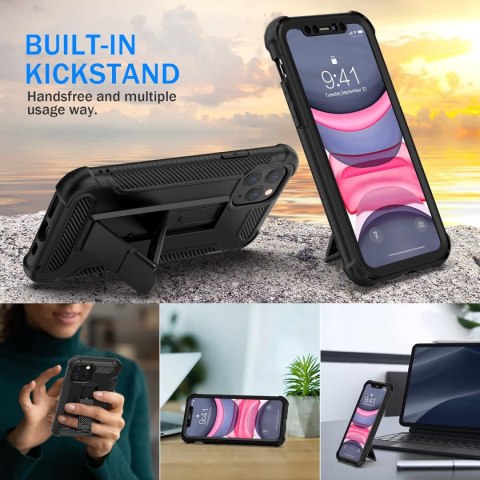 ZESTAW ETUI BUMPER APPLE IPHONE 11 PRO CZARNE +2x SZKŁO HARTOWANE A2160