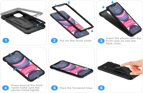 ZESTAW ETUI BUMPER APPLE IPHONE 11 PRO CZARNE +2x SZKŁO HARTOWANE A2160