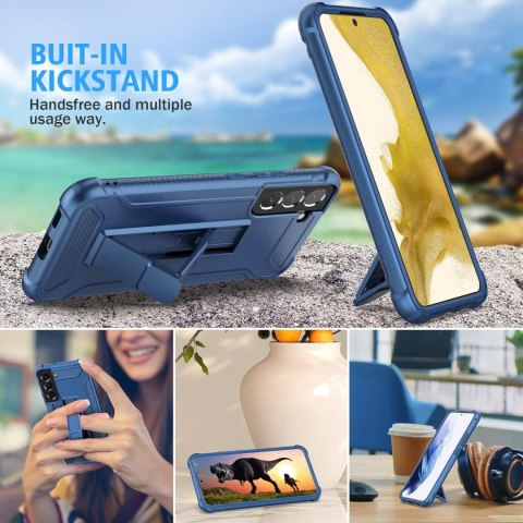 ZESTAW ETUI BUMPER SAMSUNG GALAXY S22 5G GRANATOWE +2x SZKŁO HARTOWANE