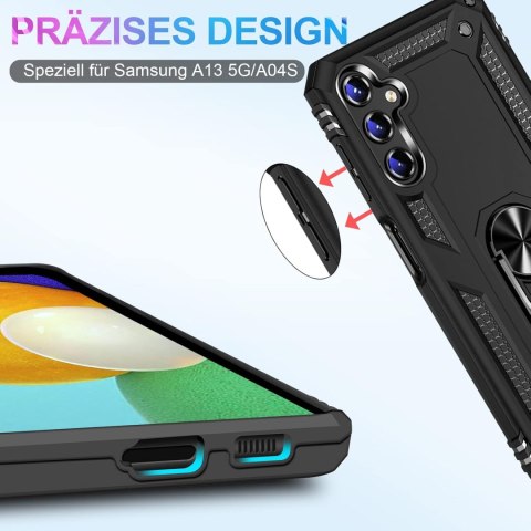 ZESTAW ETUI CZARNE SAMSUNG GALAXY A13 5G/A04s +SZKŁO HARTOWANE SM-A136U