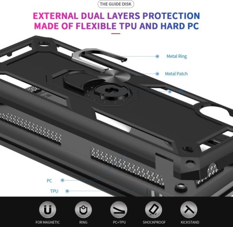 ZESTAW ETUI SAMSUNG GALAXY S20 FE 5G CZARNE Z PODSTAWKĄ+2x SZKŁO HARTOWANE