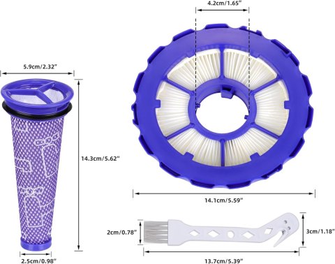 2x FILTR WSTĘPNY KOŃCOWY HEPA DO ODKURZACZA DYSON DC50 965081-01 965080-01